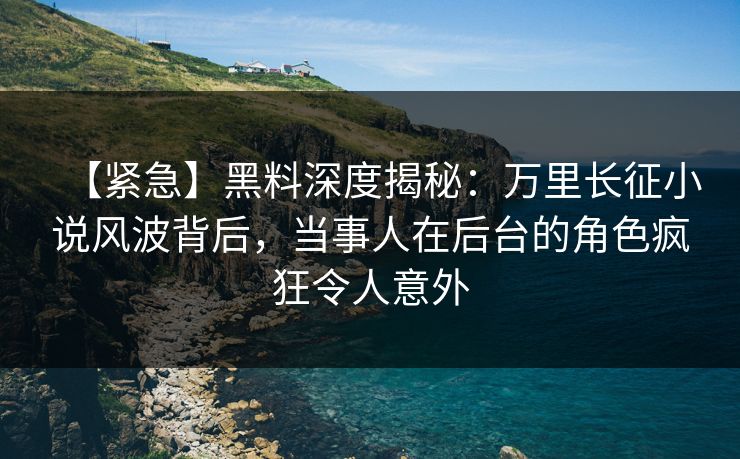 【紧急】黑料深度揭秘：万里长征小说风波背后，当事人在后台的角色疯狂令人意外